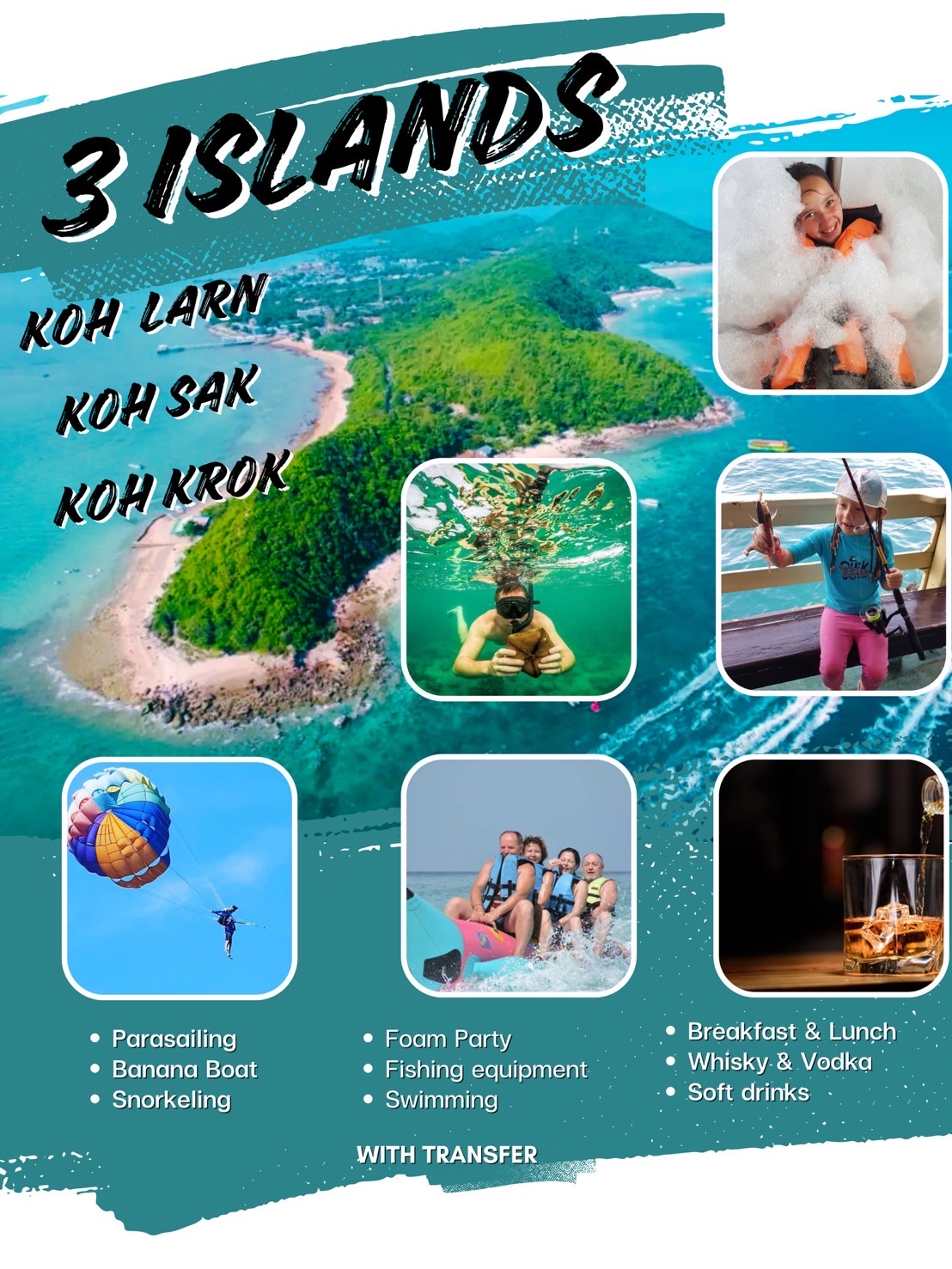 芭提雅三島一日遊 (3 Islands Pattaya Day Tour)