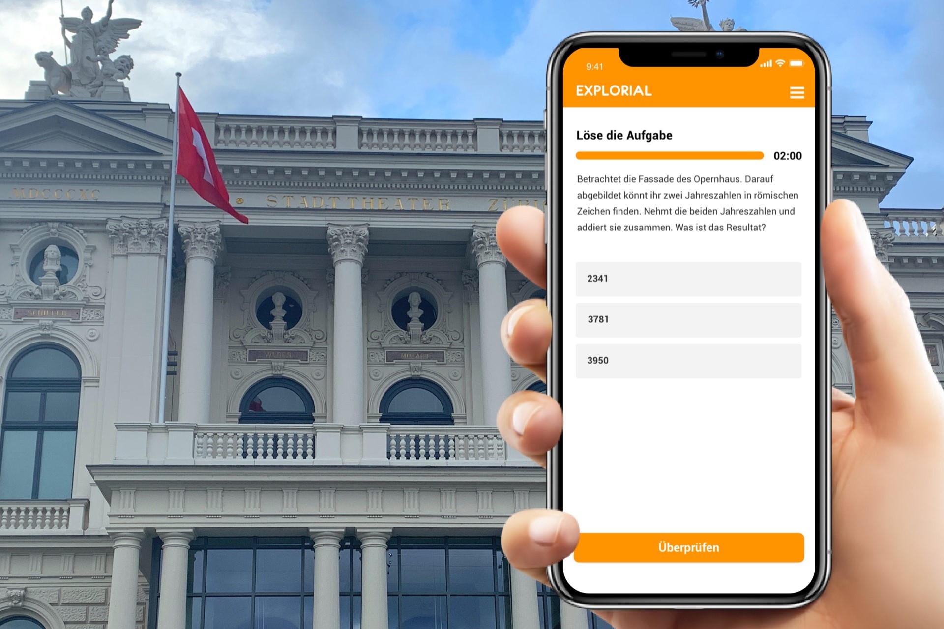 Smartphone showing an interactive game