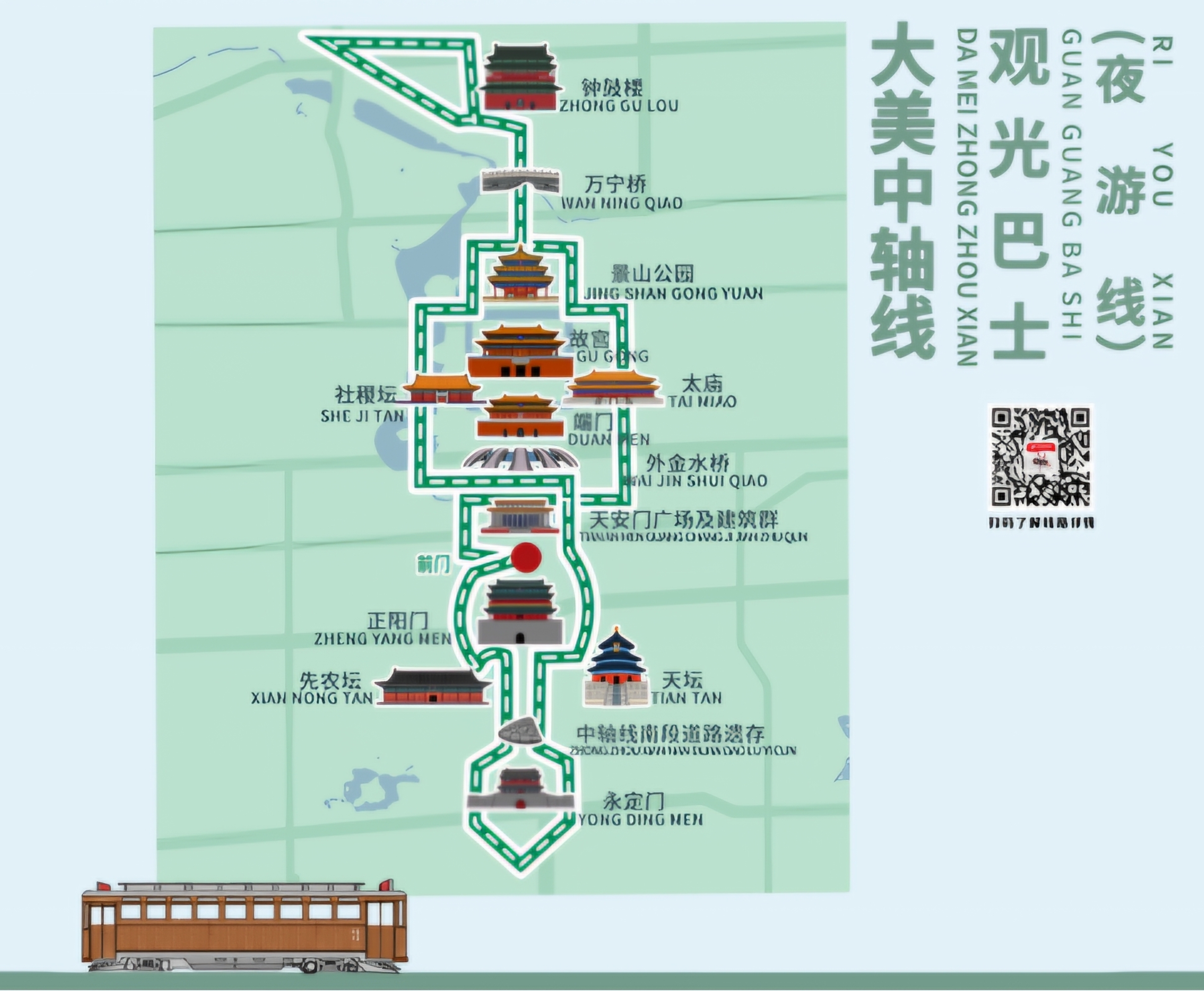 Sightseeing Axis Night Tour Route Map