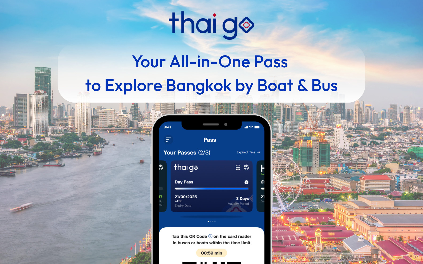 Thai Go Day Pass: Unlimited Rides Bangkok Electric Public Transport by Thai Smile Bus & Thai Smile Boat
