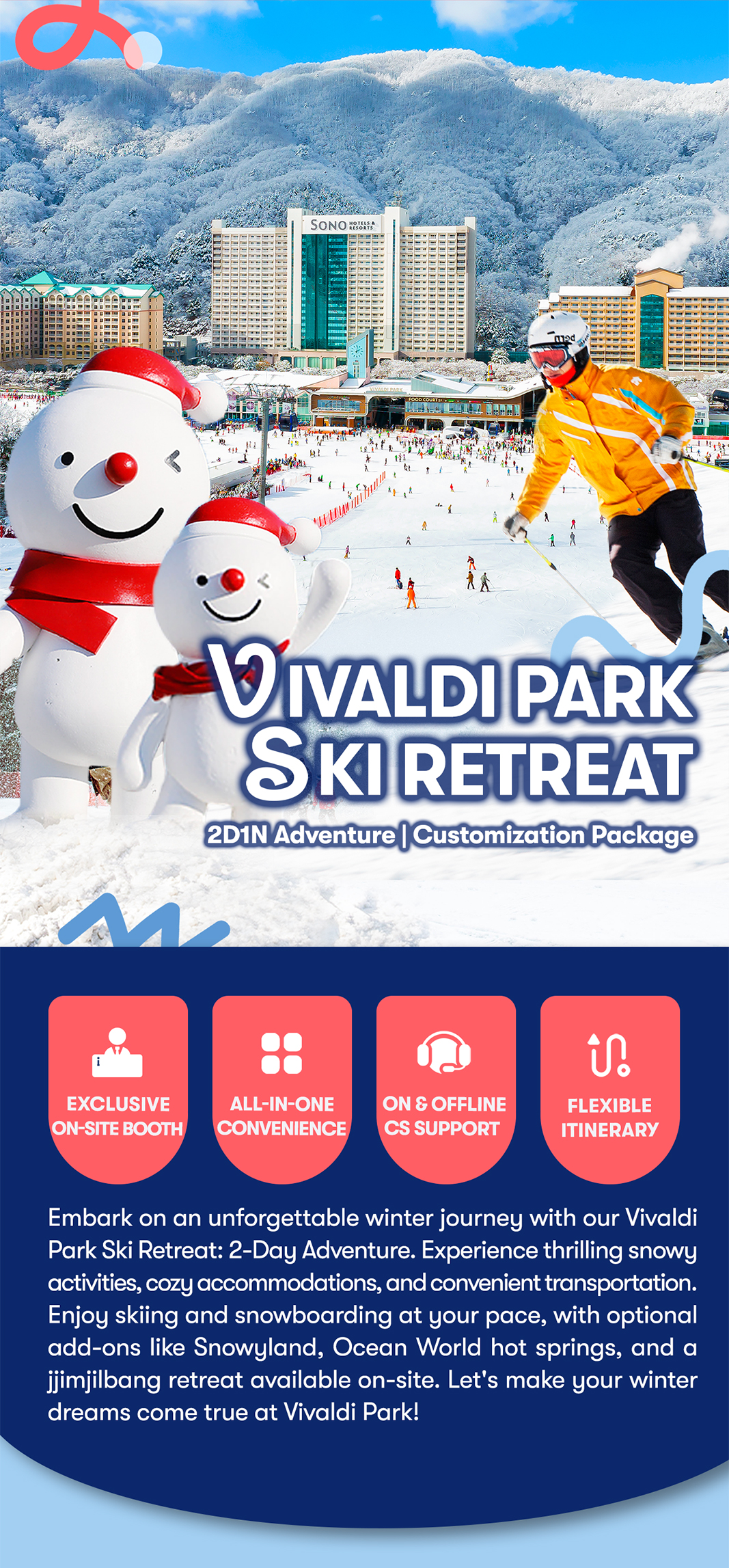 2 Days 1 Night Vivaldi Park Accommodation & Ski Activities Tour