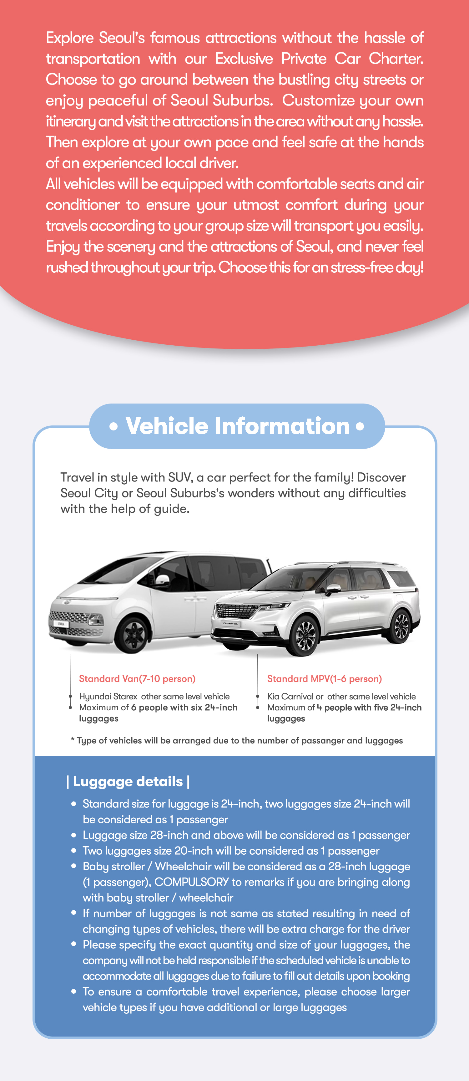 Seoul and Suburbs Private Car Charter