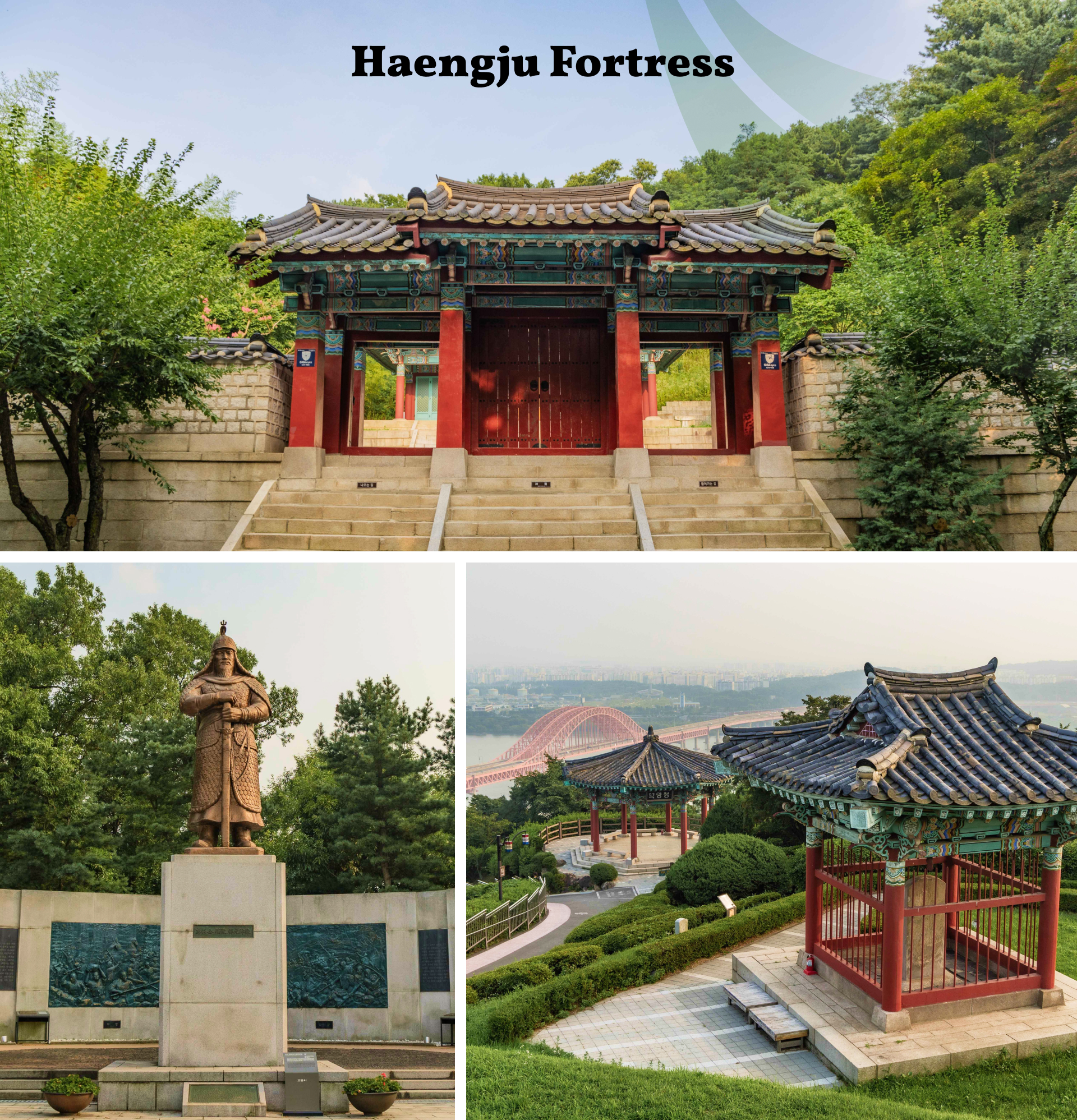 🏯 如果您對歷史和壯麗景色感興趣，幸州山城絕對是必遊之地。這座堡壘坐落在一座小山上，因此您還可以欣賞到漢江和城市天際線的壯麗景色。