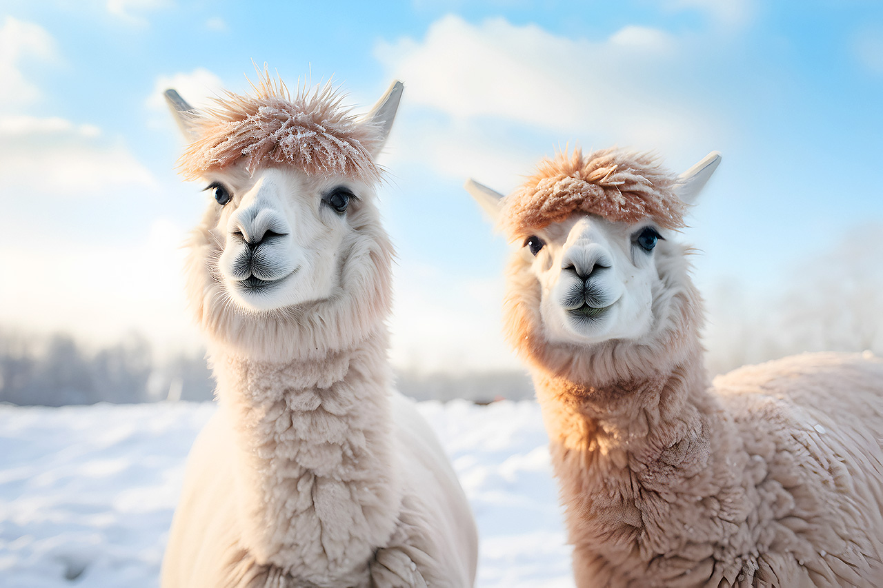 🦙 在白雪皚皚的夢幻景色中，親手餵食並撫摸這些可愛的羊駝吧！