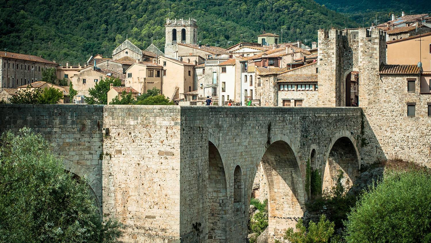 Medieval synagogue ruins in Besalu, showcasing the historical significance of the village