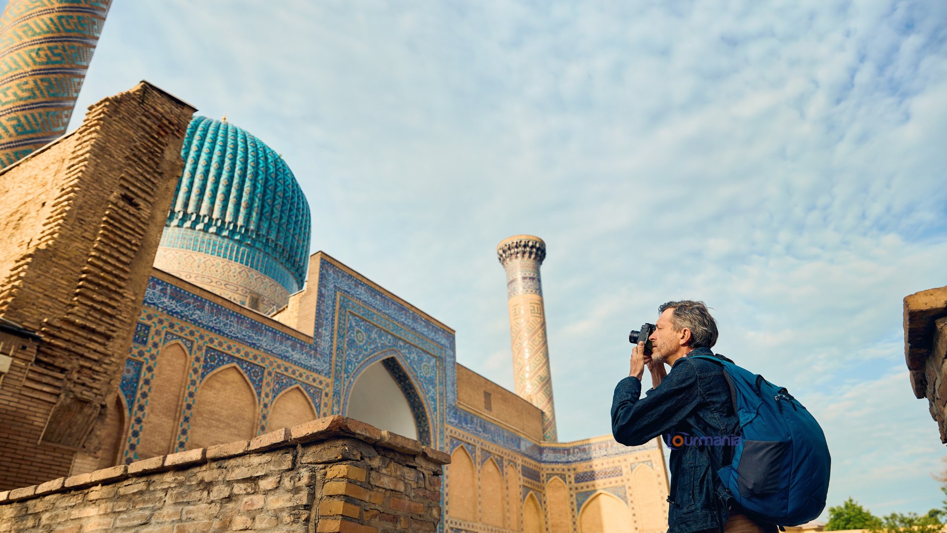 Tourist explores Samarkand