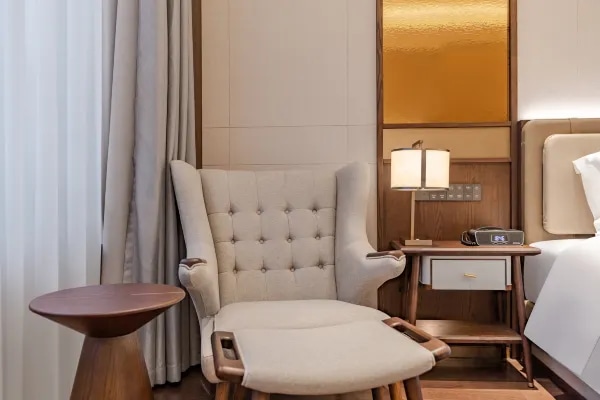 Hotel room interior environment display map