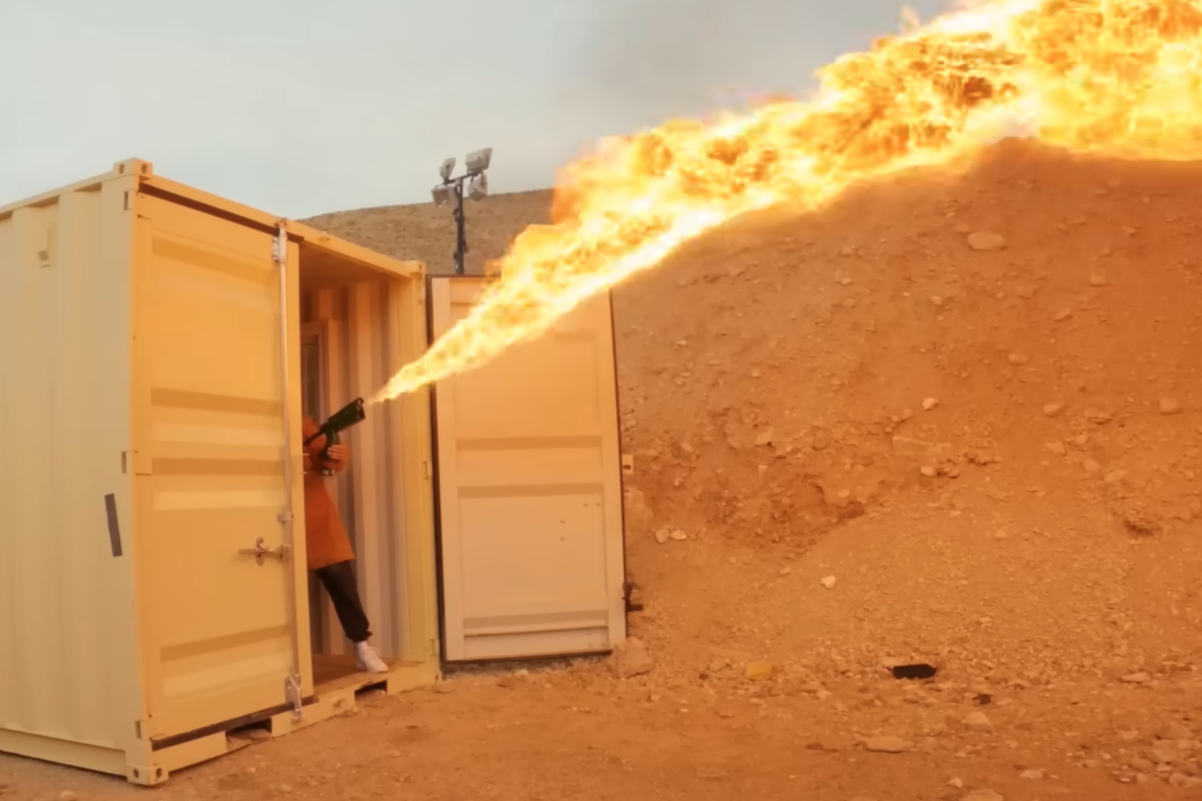 Flamethrower from the side