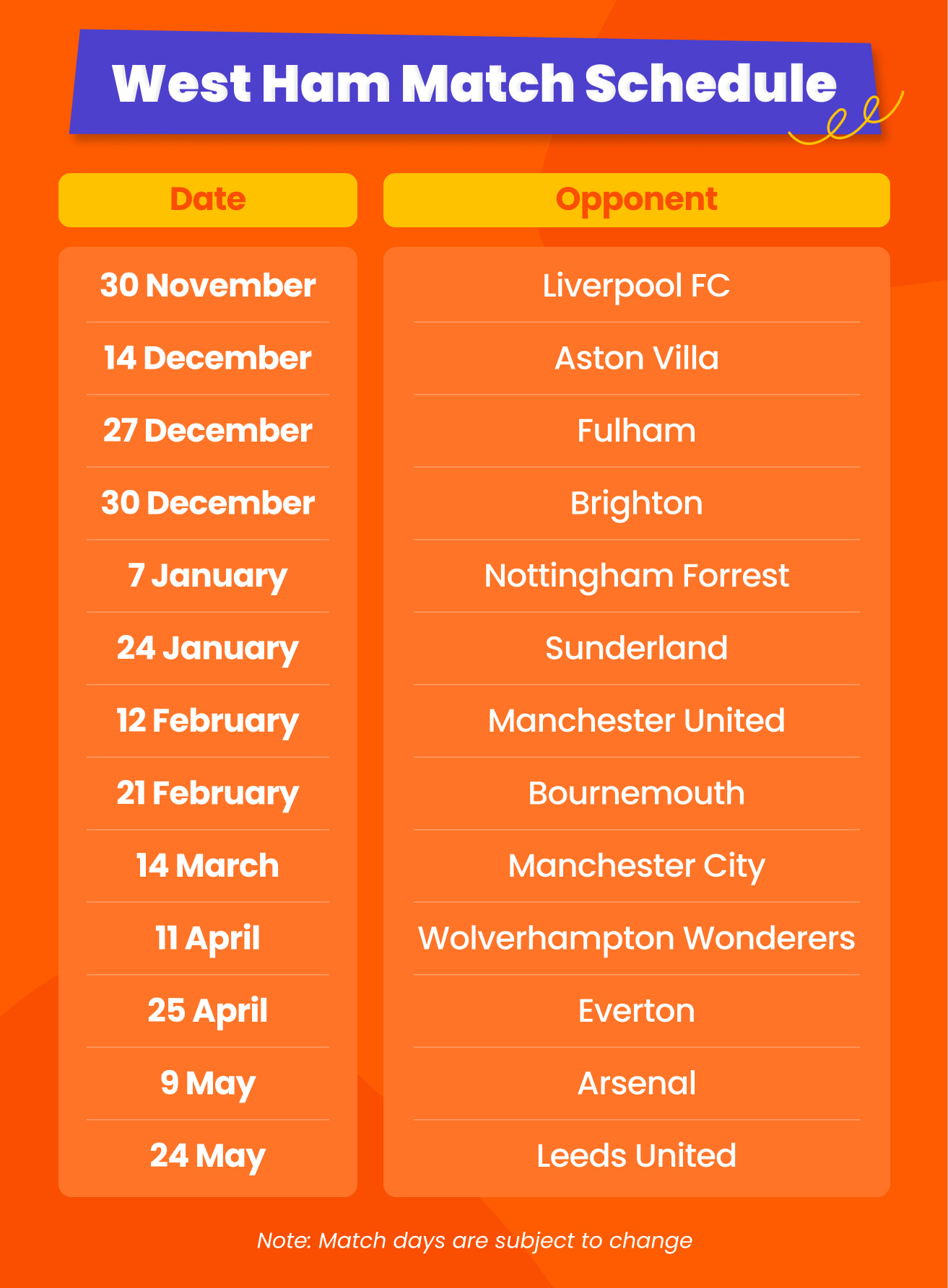 West Ham United ticket at London Stadium