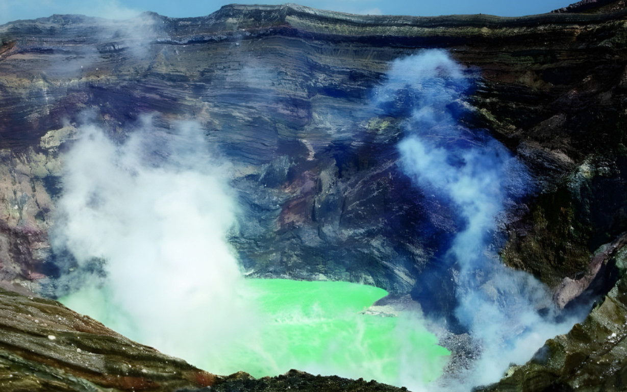 Aso Round Trip Bus Tour: Daikanbo & Aso Shrine & Mt. Aso Nakadake Crater & Kusasenri-ga-hama Day Trip