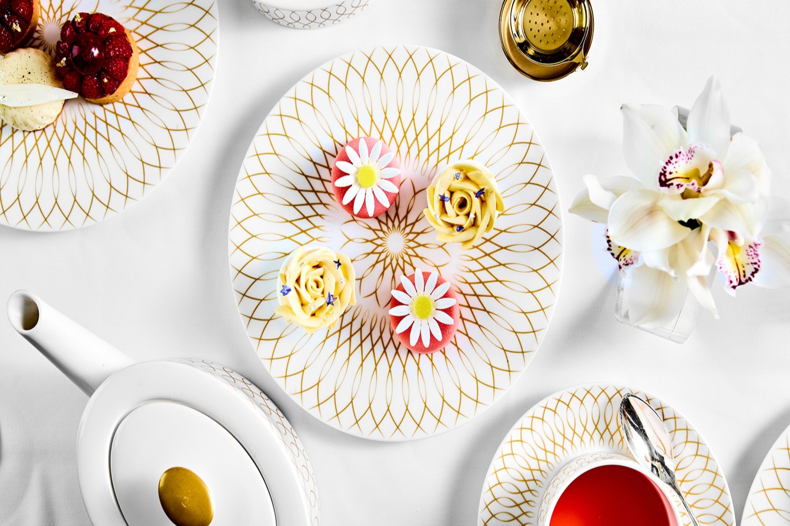 Delicate floral pastries and fine tea—an afternoon of elegance at Plato’s Lounge, Atlantis The Palm