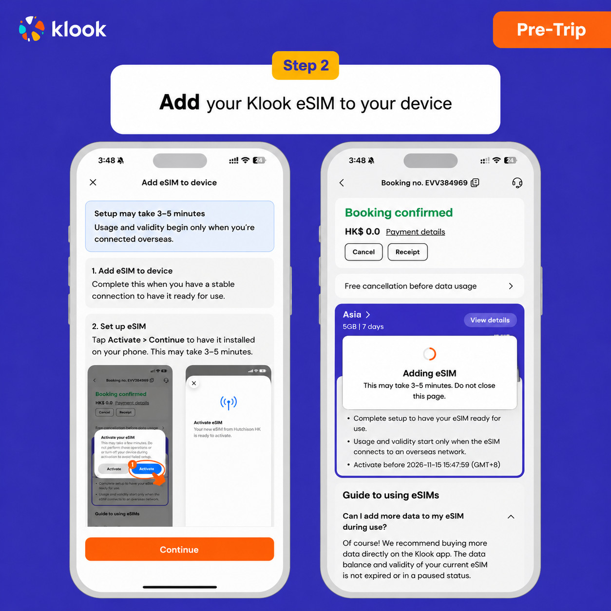 Klook eSIM In-app activation