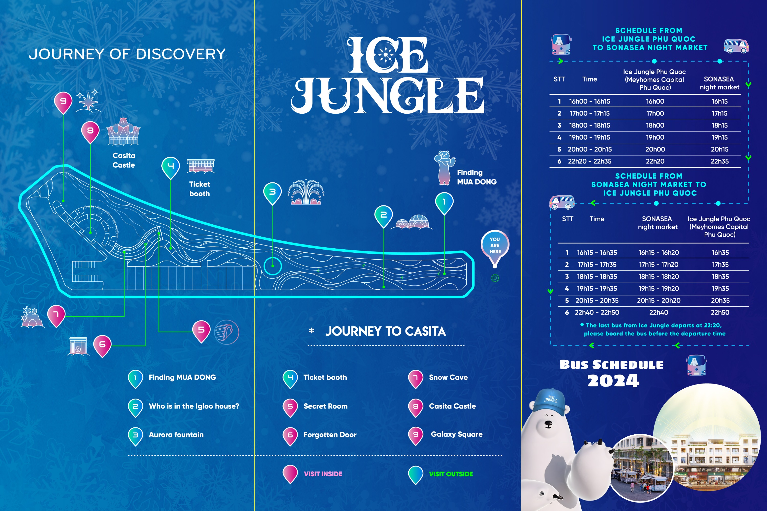 Ice Jungle Shuttle Bus Timeline