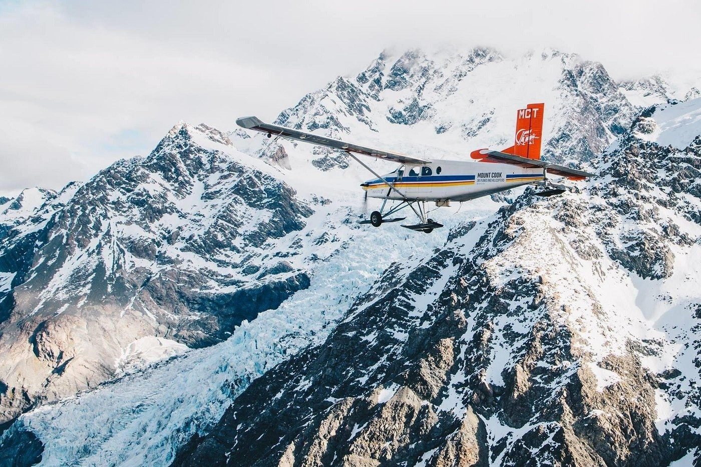 Fly above Mount Cook glaciers in thrilling ski plane and helicopter flight adventure
