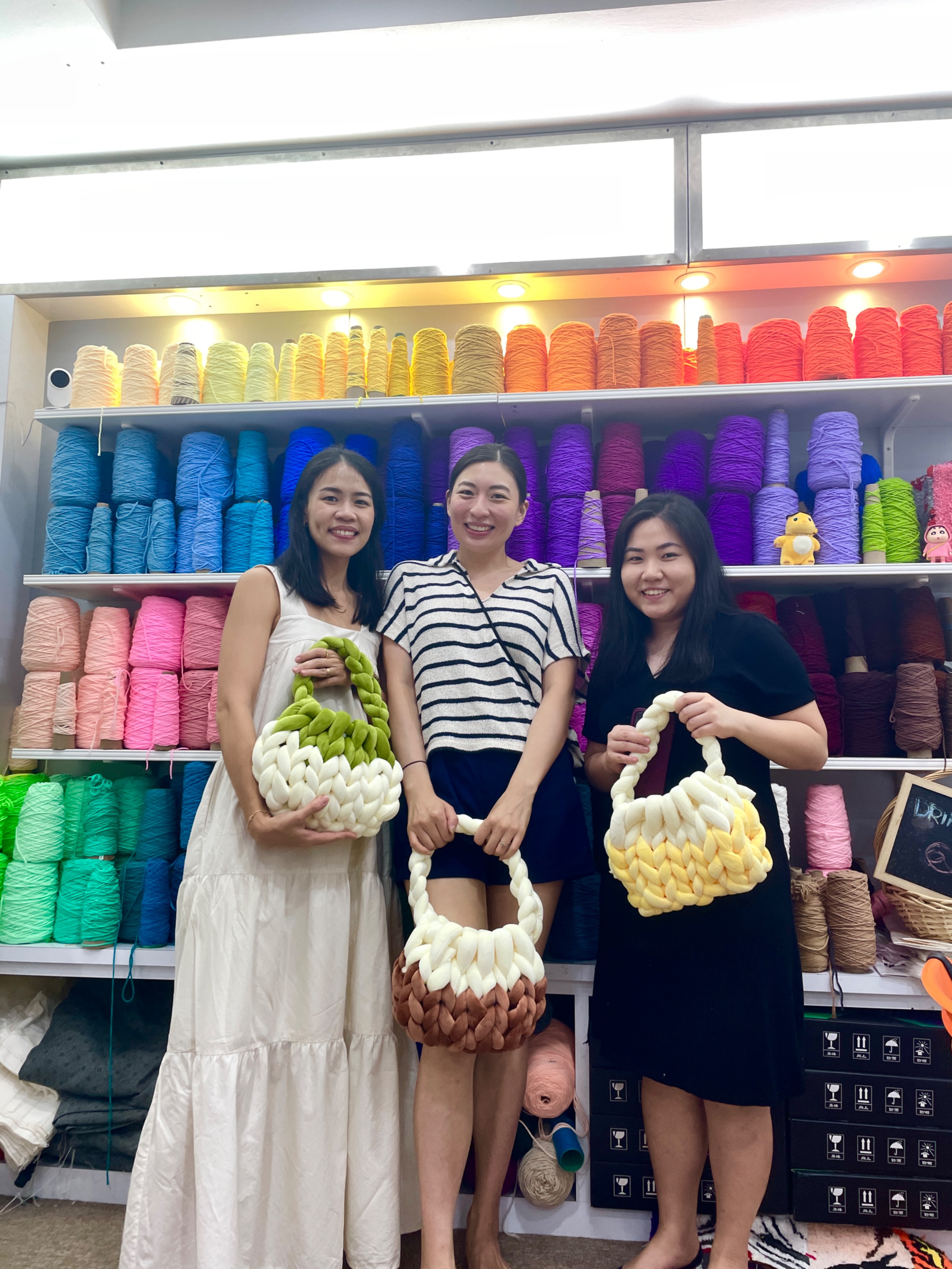 Handknit Velvet Bag Workshop in Singapore