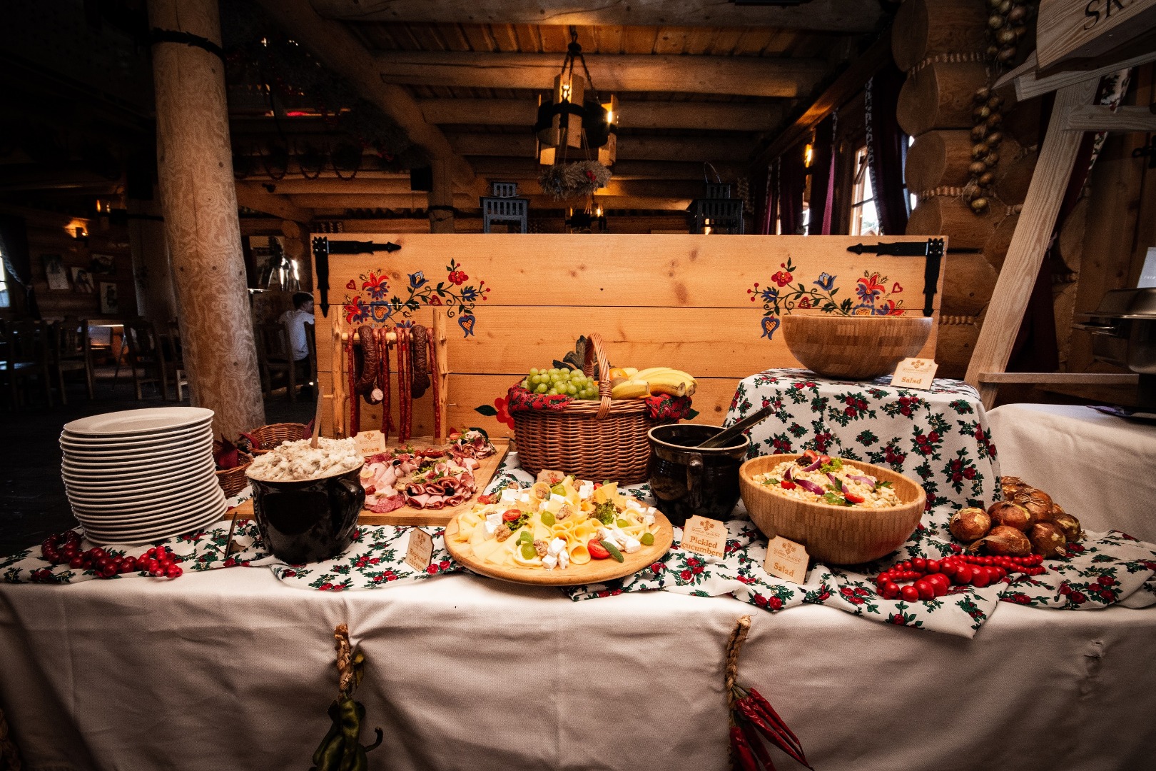 buffet table at polish dinner in krakow