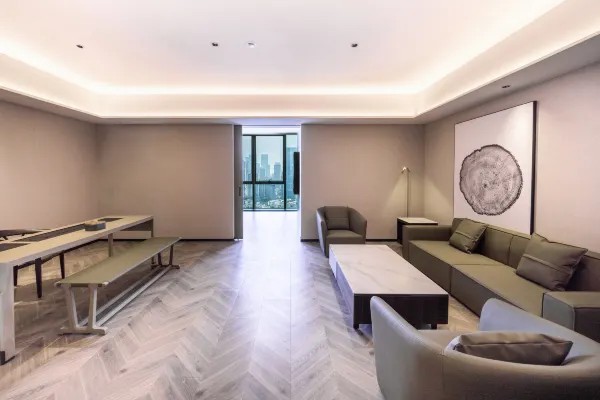 Hotel room interior environment display map