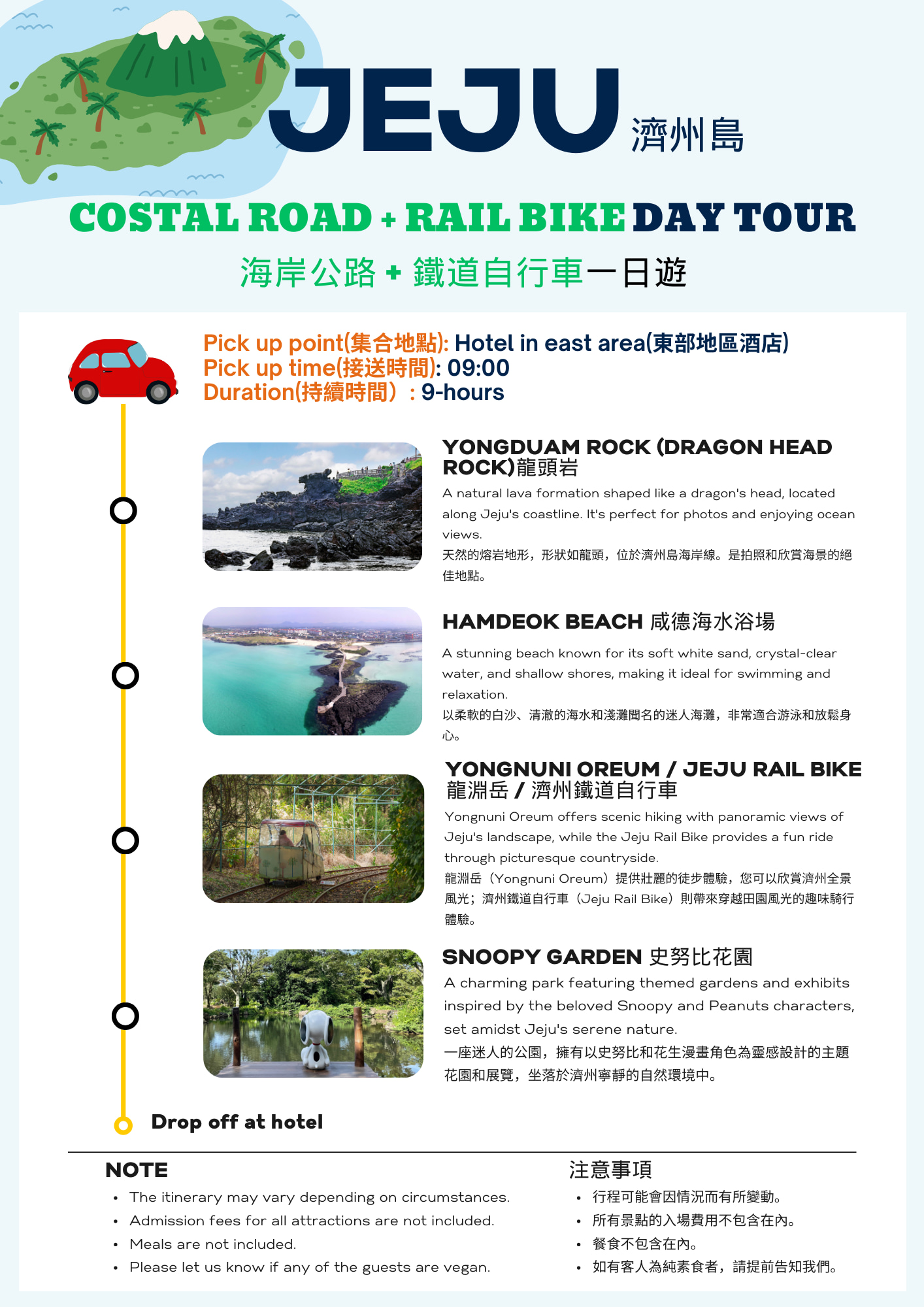 9 小時私人濟州島之旅：完全定製行程