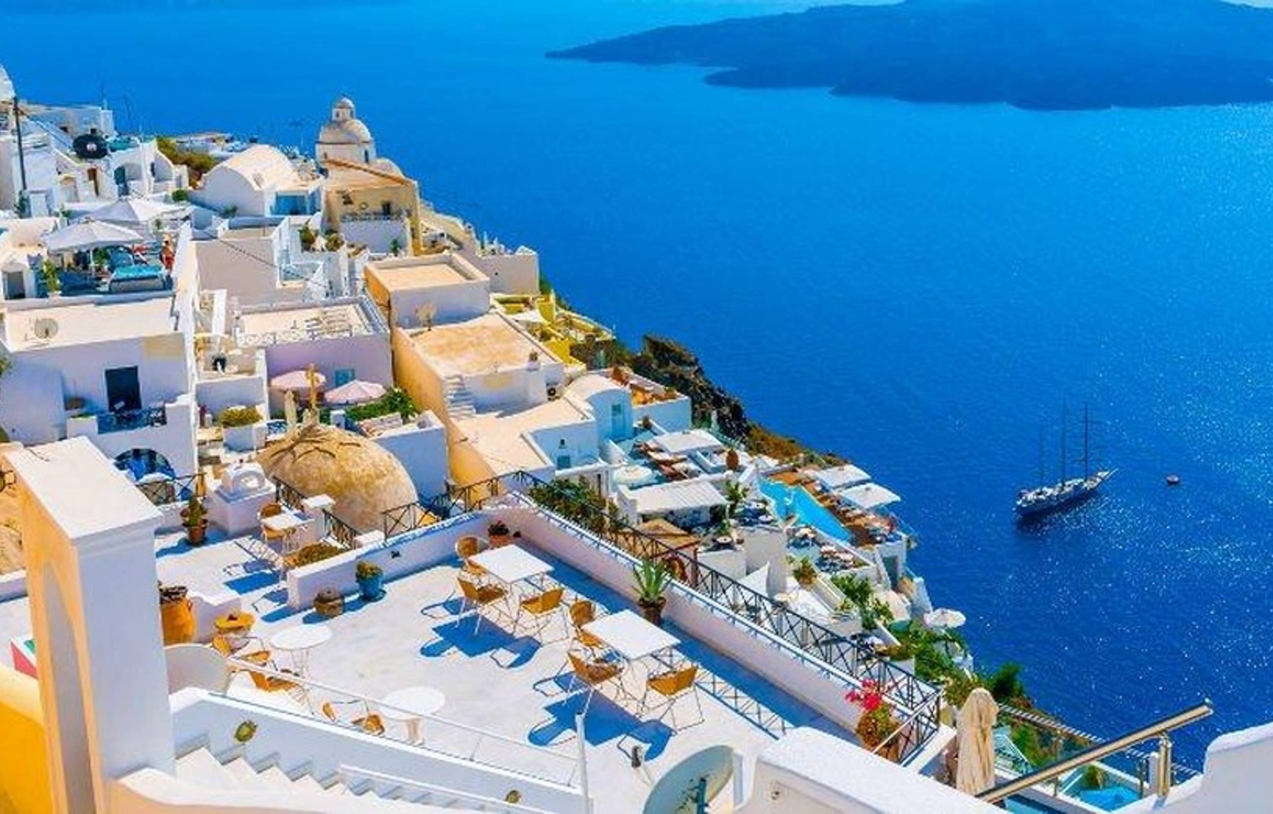 伊亞 (Oia) 和費拉 (Fira) 聖托里尼島 (Santorini) 全日遊（赫拉克利翁 (Heraklion) 或阿約斯尼古拉奧斯 (Ag Nikolaos) 出發）