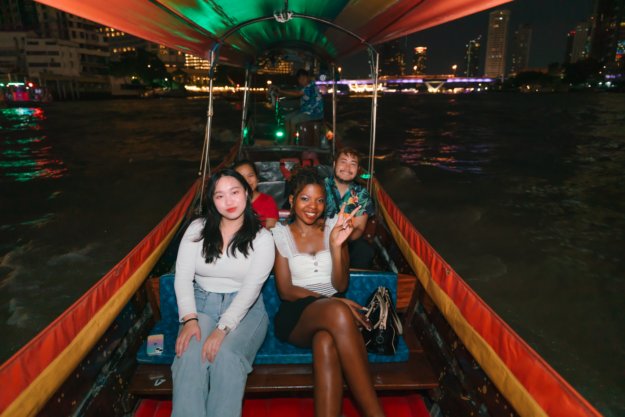  Chao Phraya River Night Cruise by Longtail Boat in Bangkok