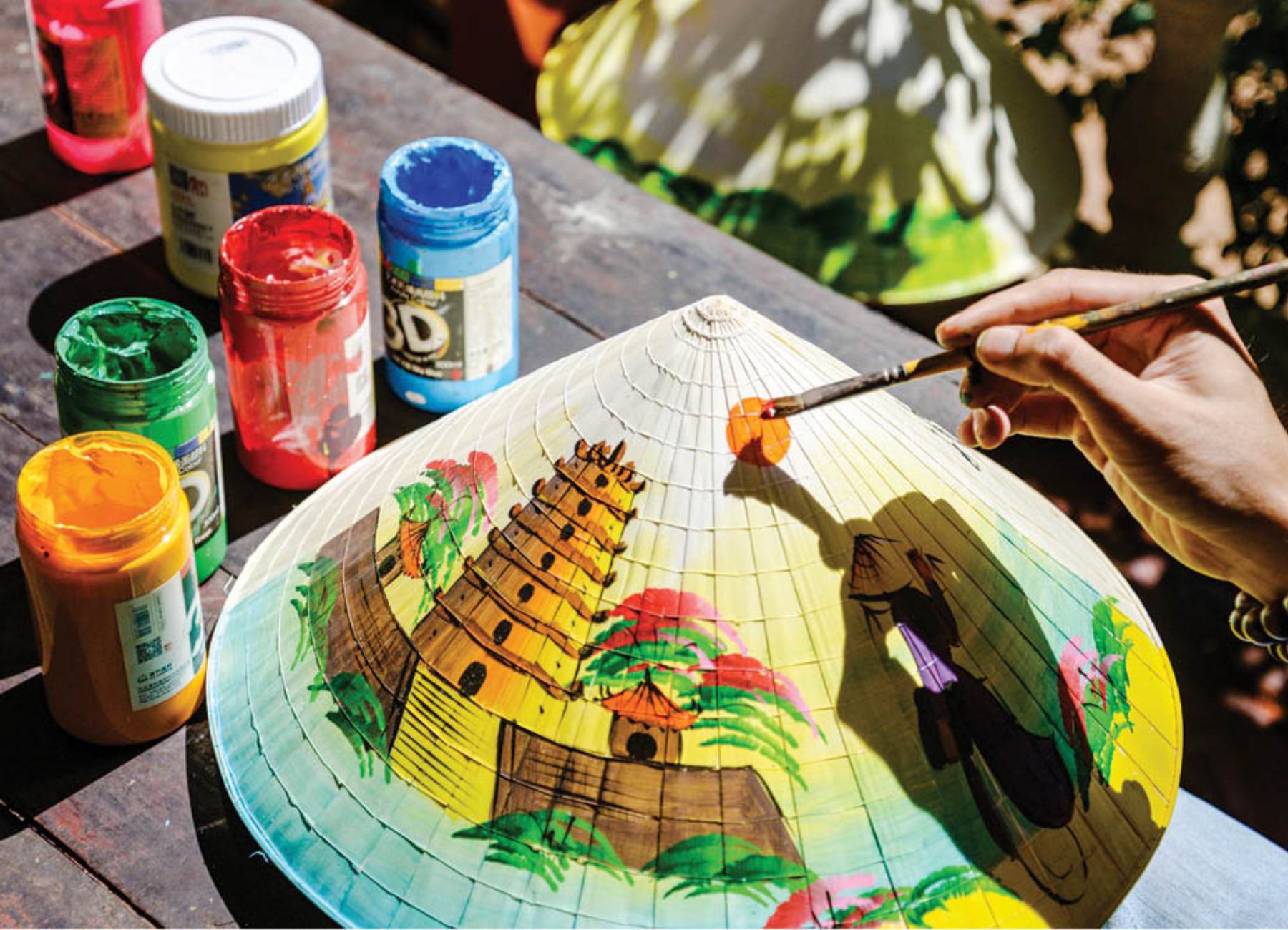 Conical Hat Painting Workshop with Royal Tea in Hue City