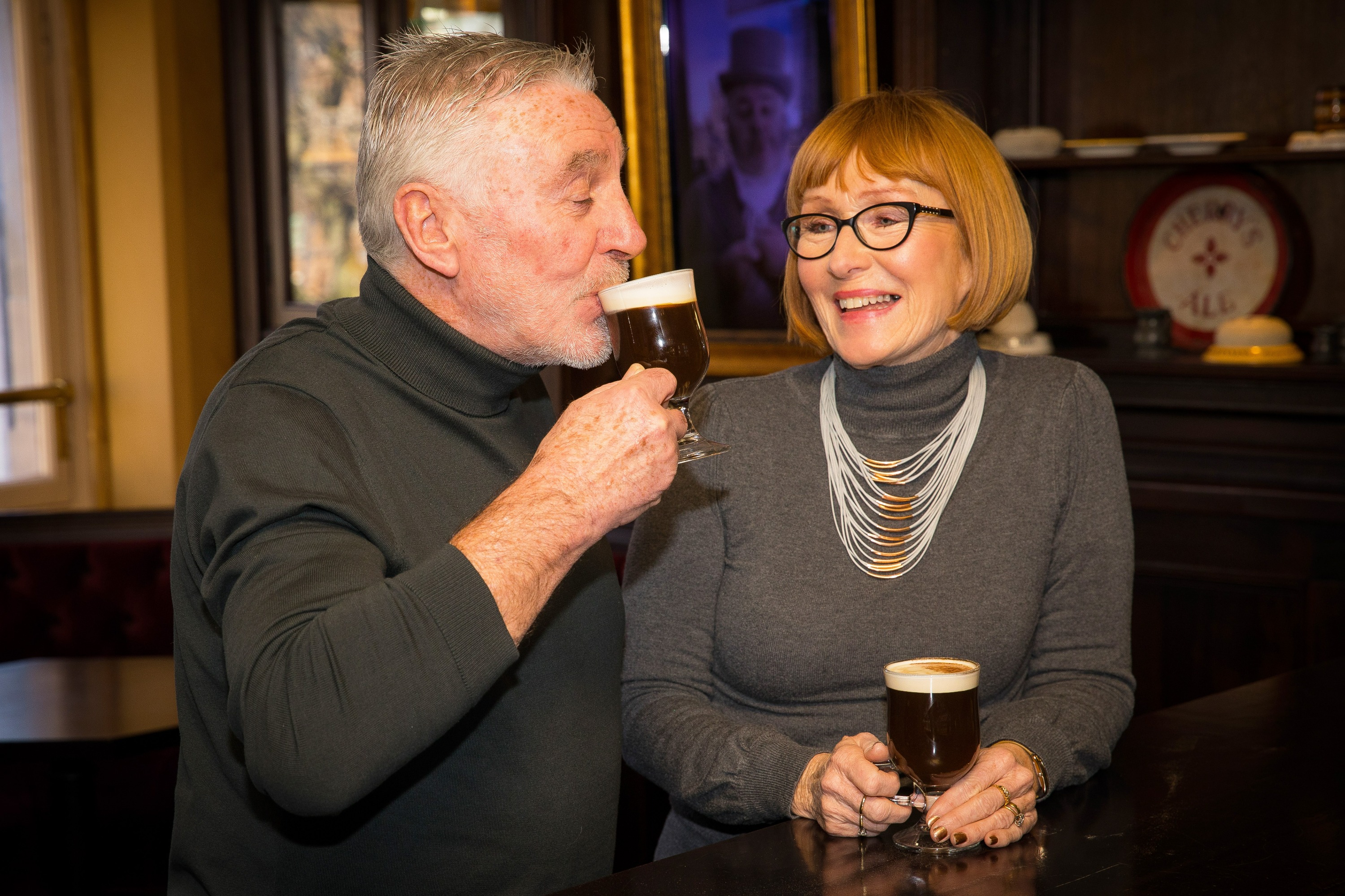 Guests enjoy coffee while chatting
