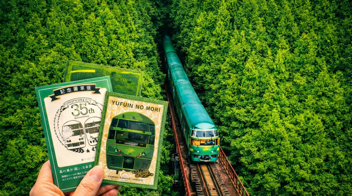 由布院之森以觀光體驗為主，以其獨特的綠色外觀和高檔木質內飾著稱，象徵九州的自然風光與休閒旅遊文化。