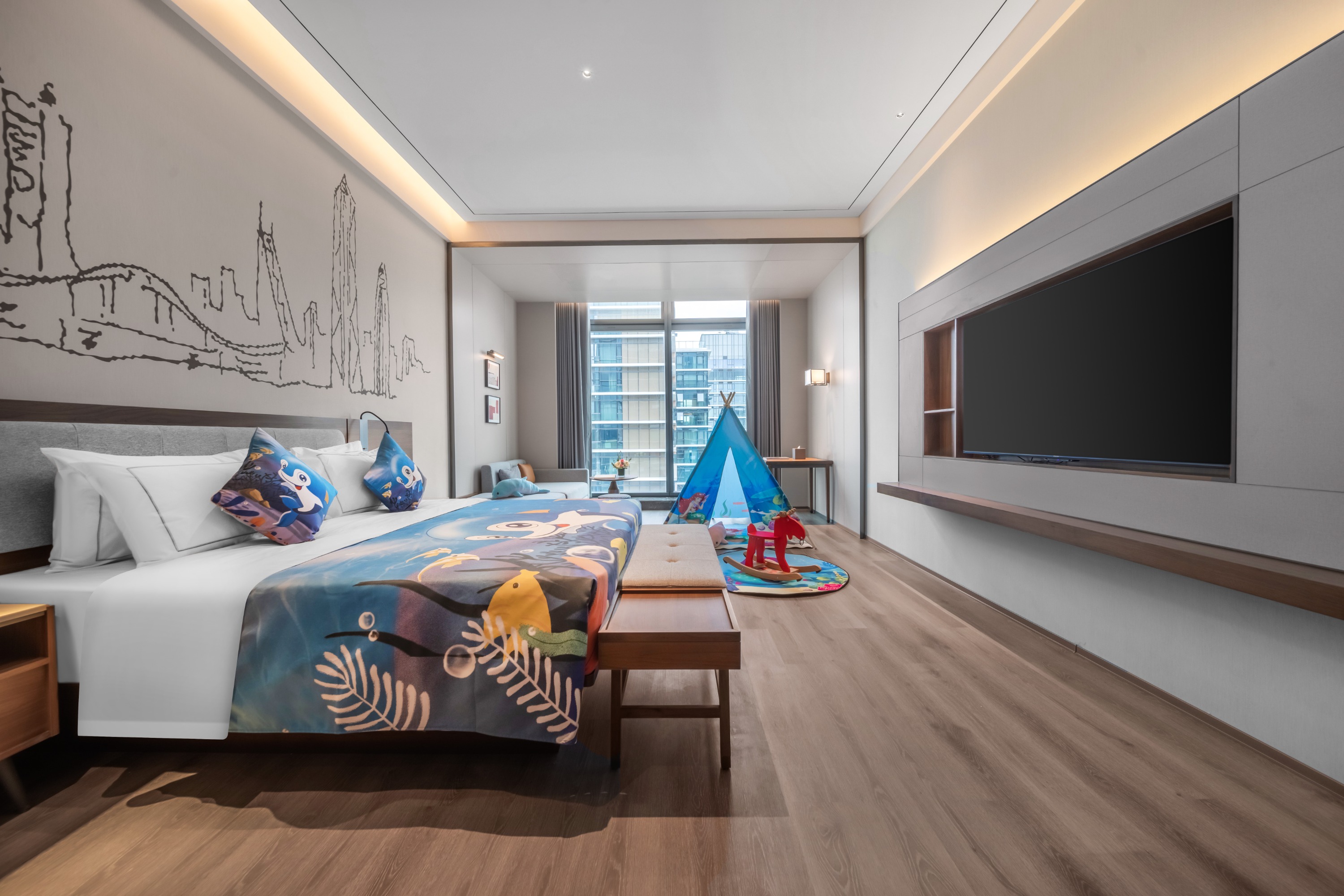 Ocean theme parent-child room