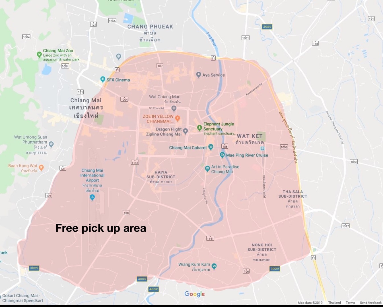 Free pick up areas