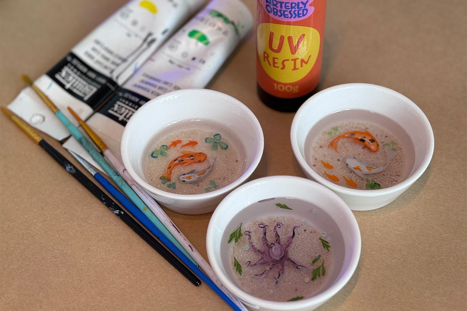 UV Resin Koi Pond Painting Workshop in Singapore
