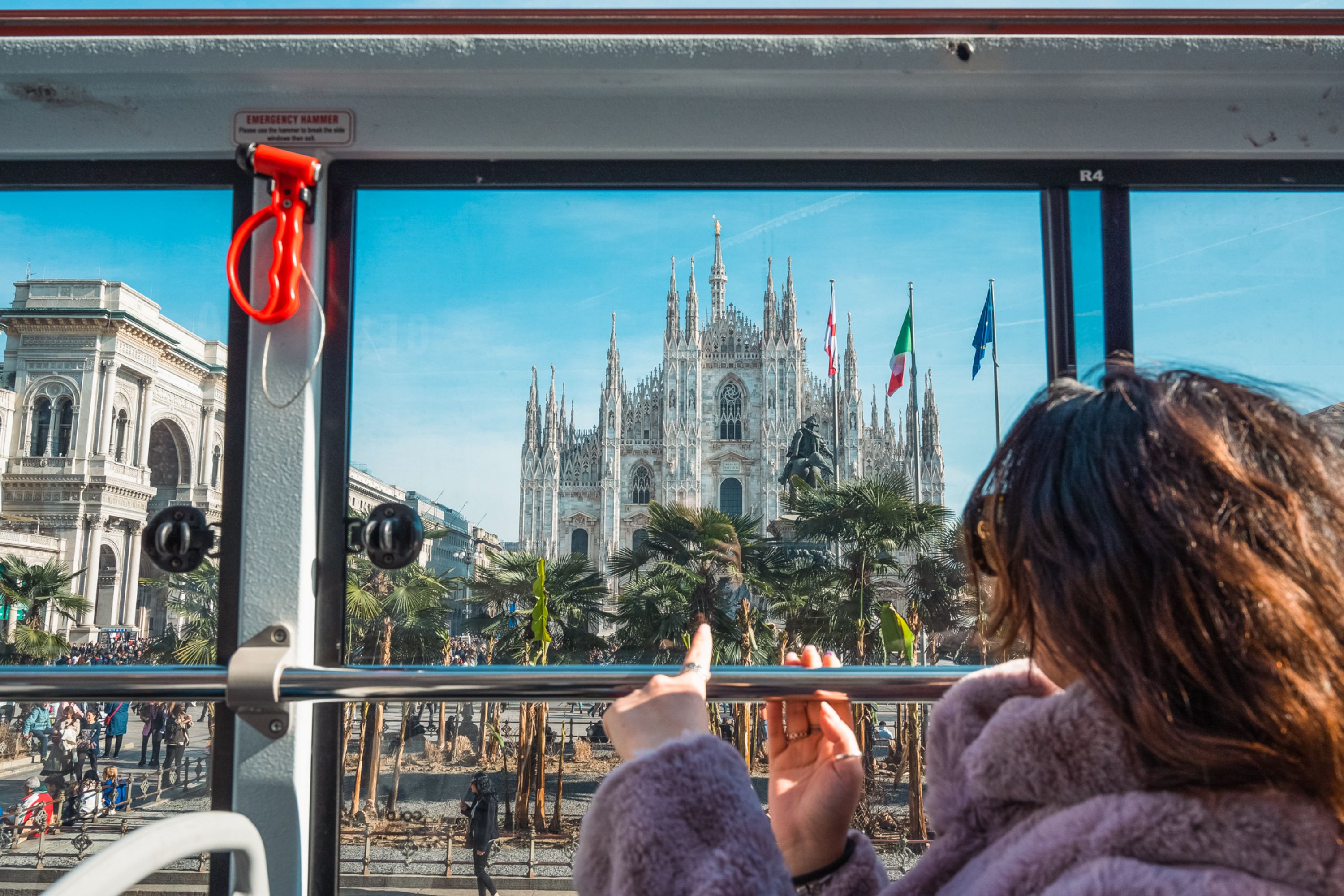 View of Duomo di Milano on the bus