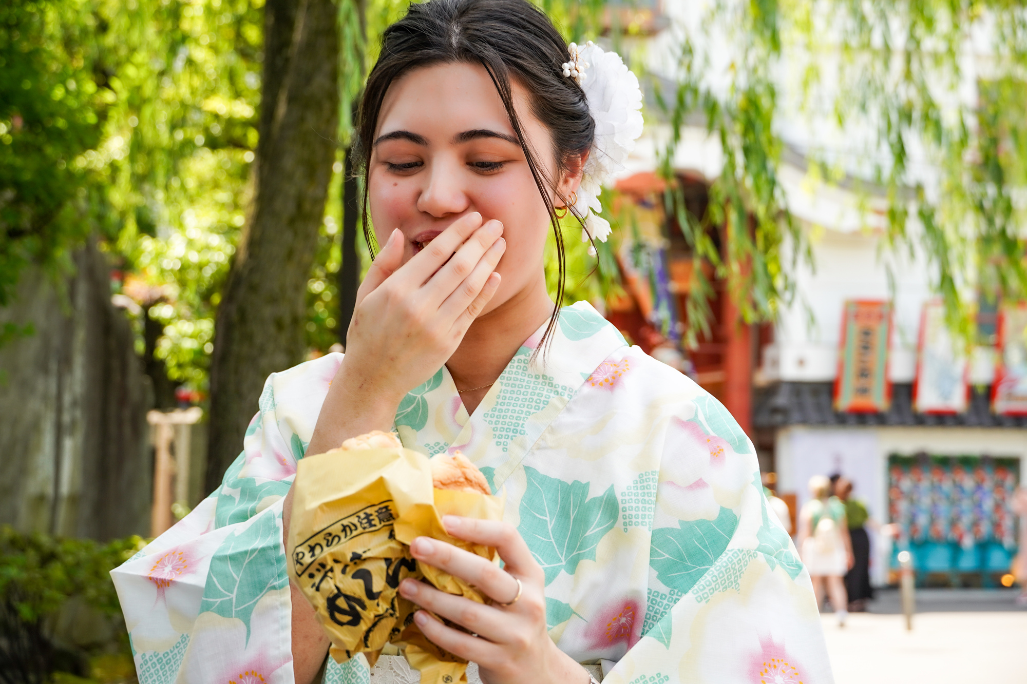 Explore Asakusa Traditions and Food in a Kimono