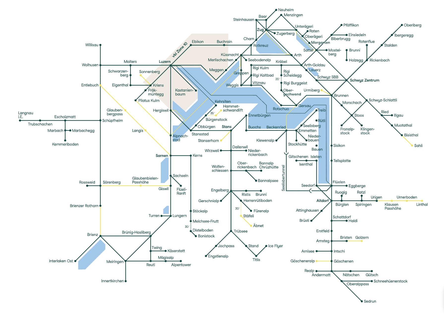 Line network during Summer (April 1st to October 30th)