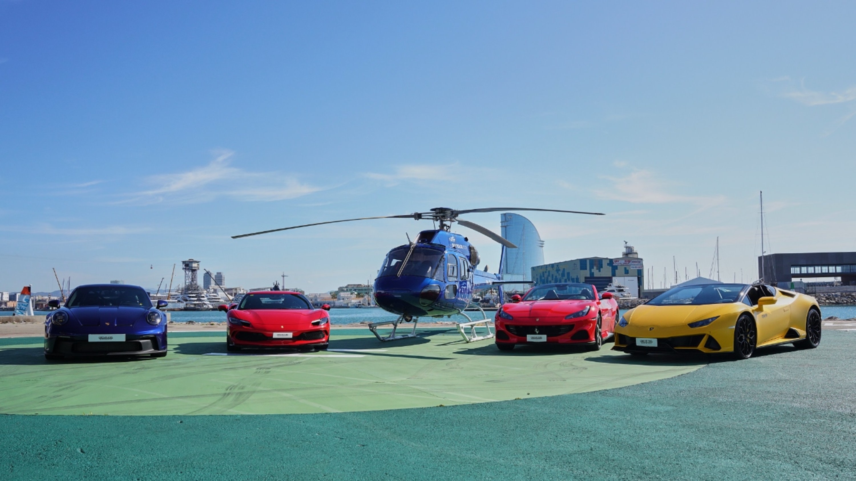 Helicopter and supercar driving experience in Barcelona