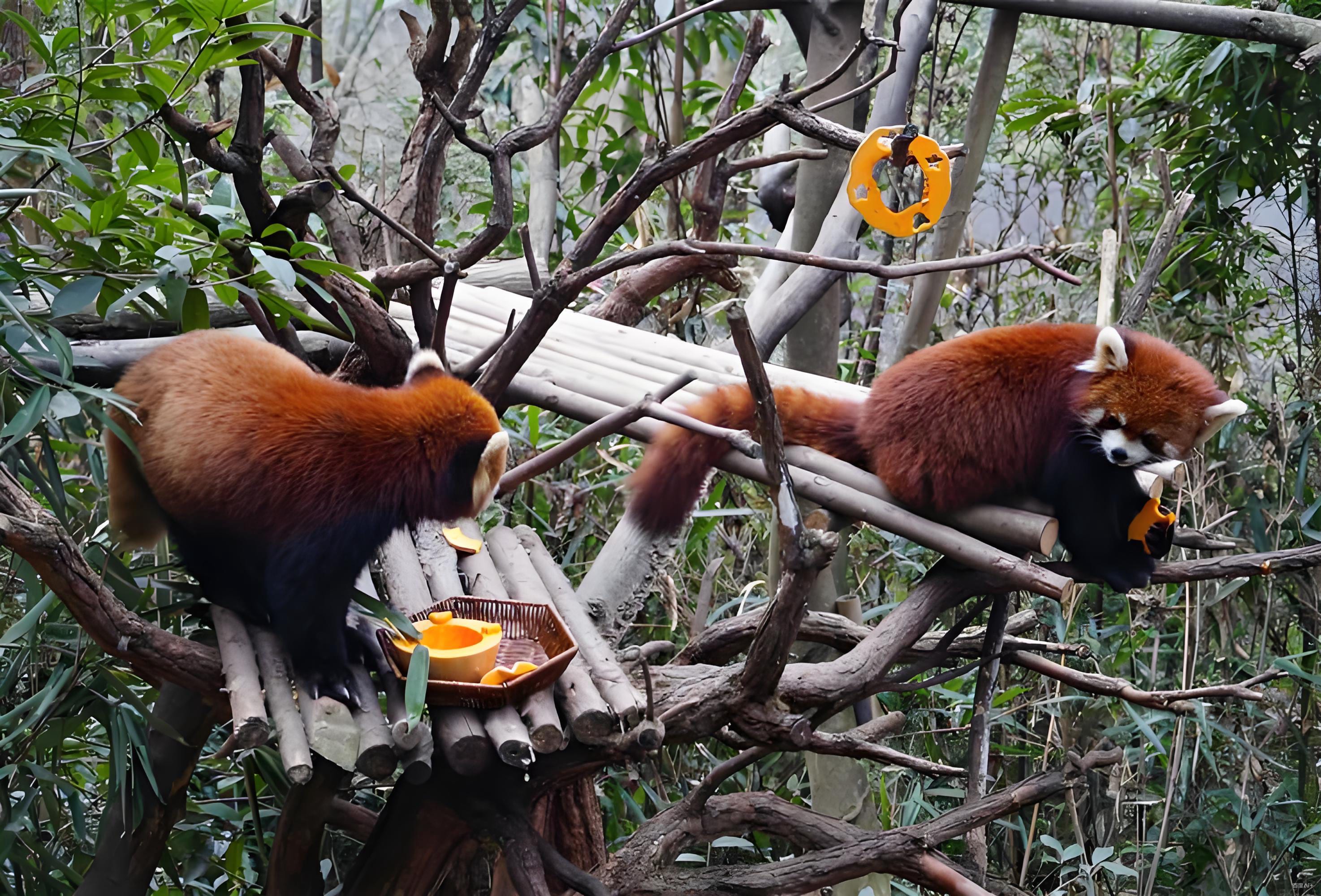 在熊貓谷的靜謐角落,小浣熊如靈動詩篇裡的精靈,毛茸茸的身軀穿梭林間,帶著自然的純真與美好 在熊貓谷的靜謐角落,小浣熊如靈動詩篇裡的精靈,毛茸茸的身軀穿梭林間,帶著自然的純真與美好