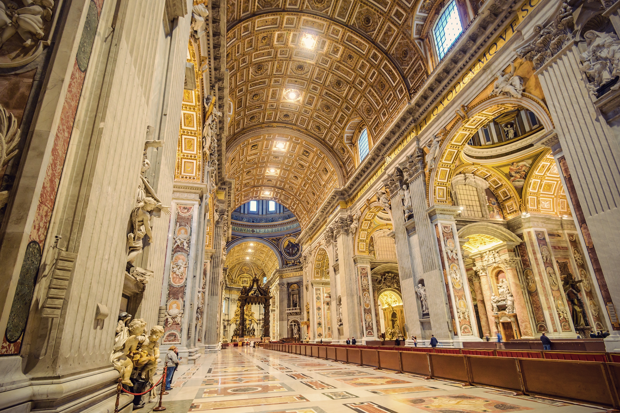 Vatican Museums and St. Peter's Basilica with the Dome in Rome