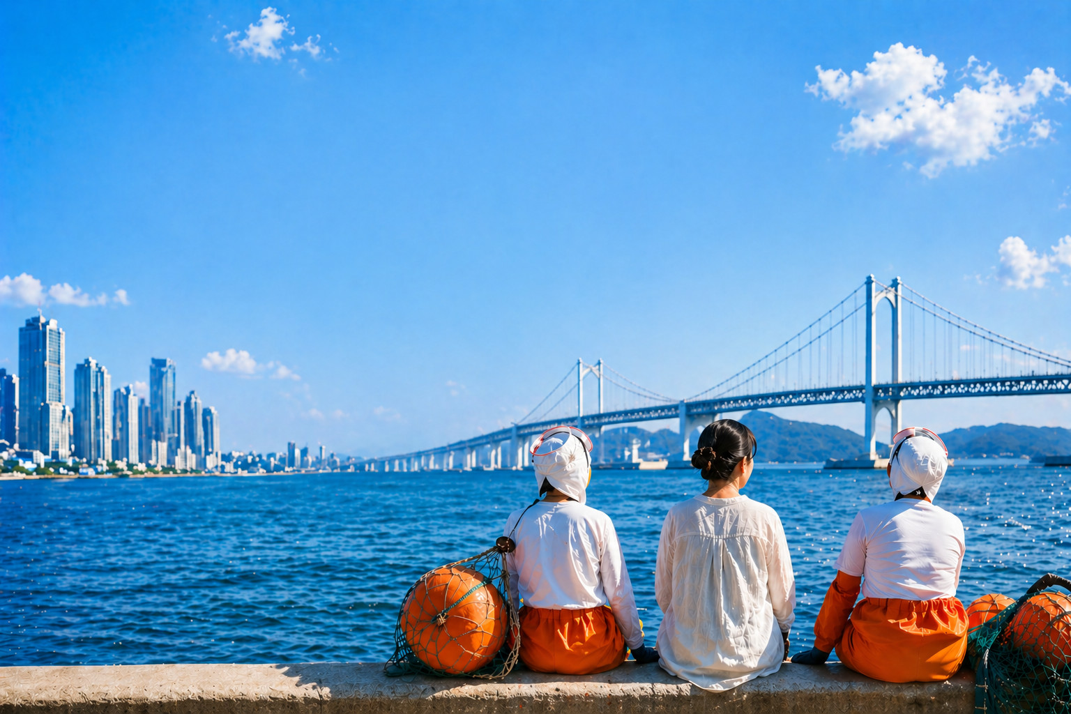 Busan Haenyeo Outfit or Fishing with Haenyeo Village Visit