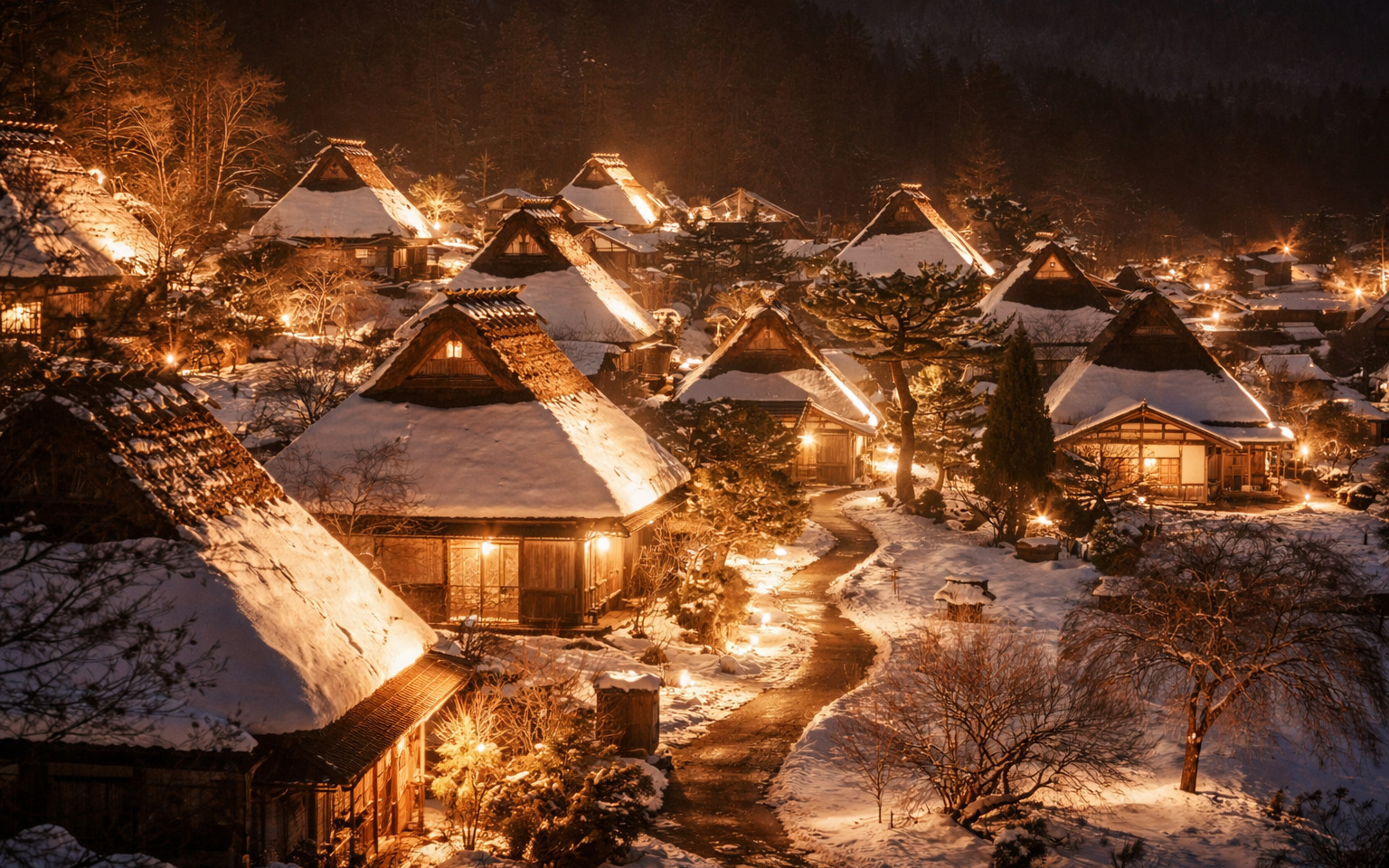 Kyoto Miyama Winter Lantern Corridor Illumination & Amanohashidate & Ine Boathouse Sightseeing Cruise Day Trip