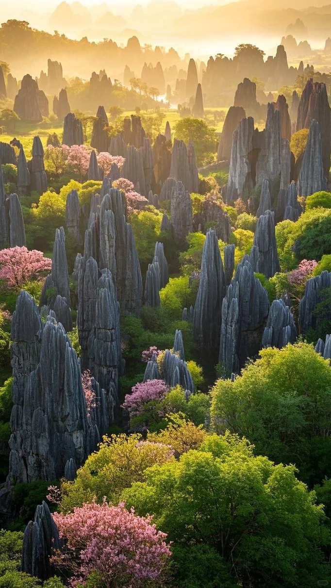 石林是世界喀斯特地貌的精華,被譽為“天下第一奇觀”。 石林是世界喀斯特地貌的精華,被譽為“天下第一奇觀”。