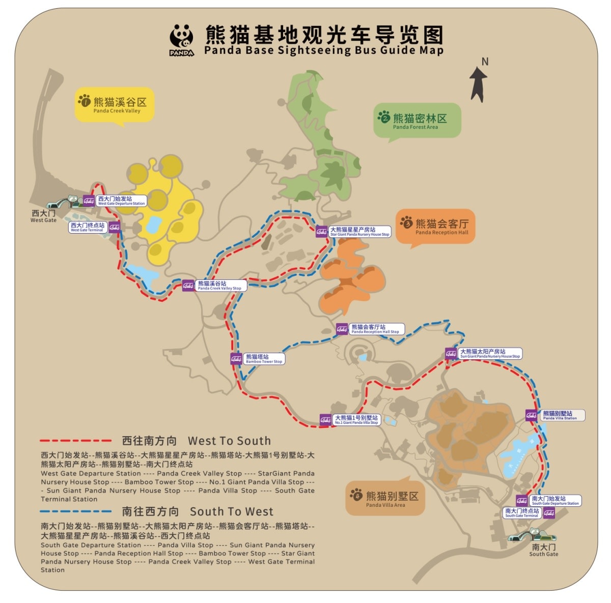 熊貓基地觀光車地圖