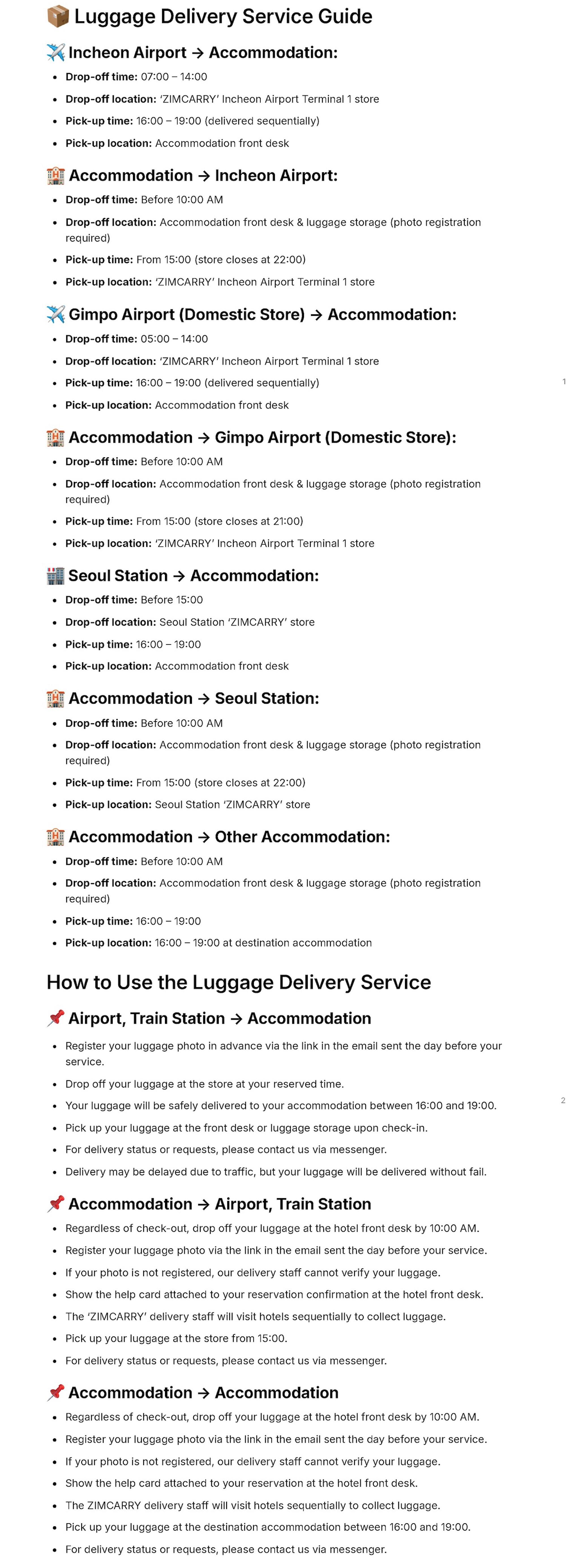 Luggage Delivery Service Guide