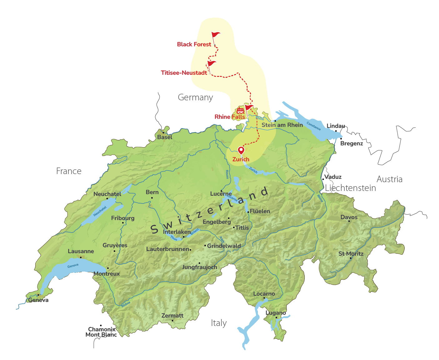Germany's Black Forest & Swiss Rhine Falls Private Tour