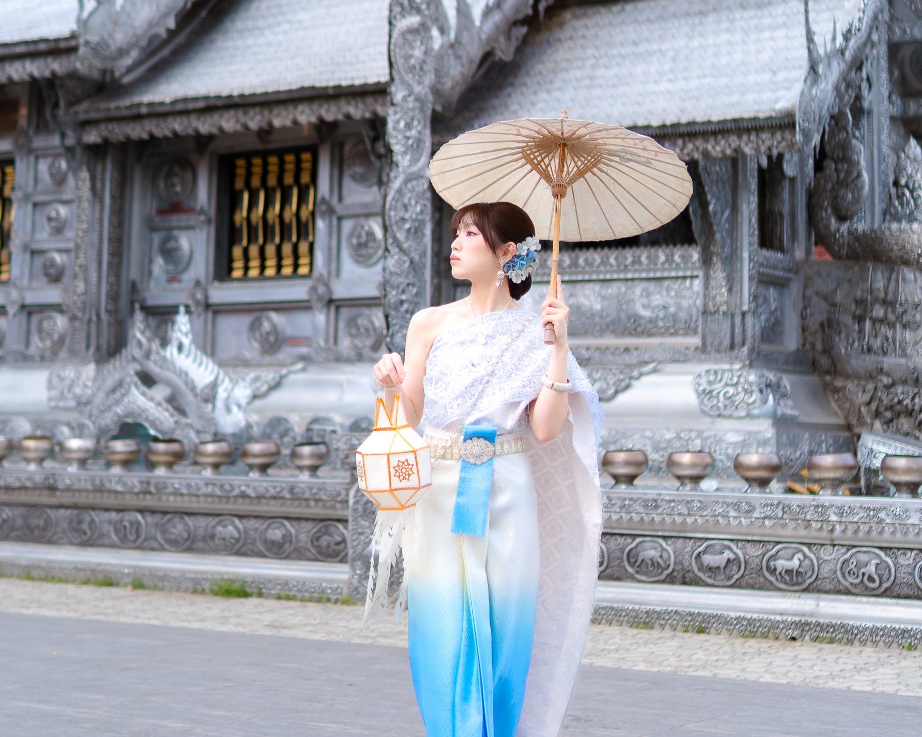 Elegant Thai style with the silver beauty of Wat Sri Suphan