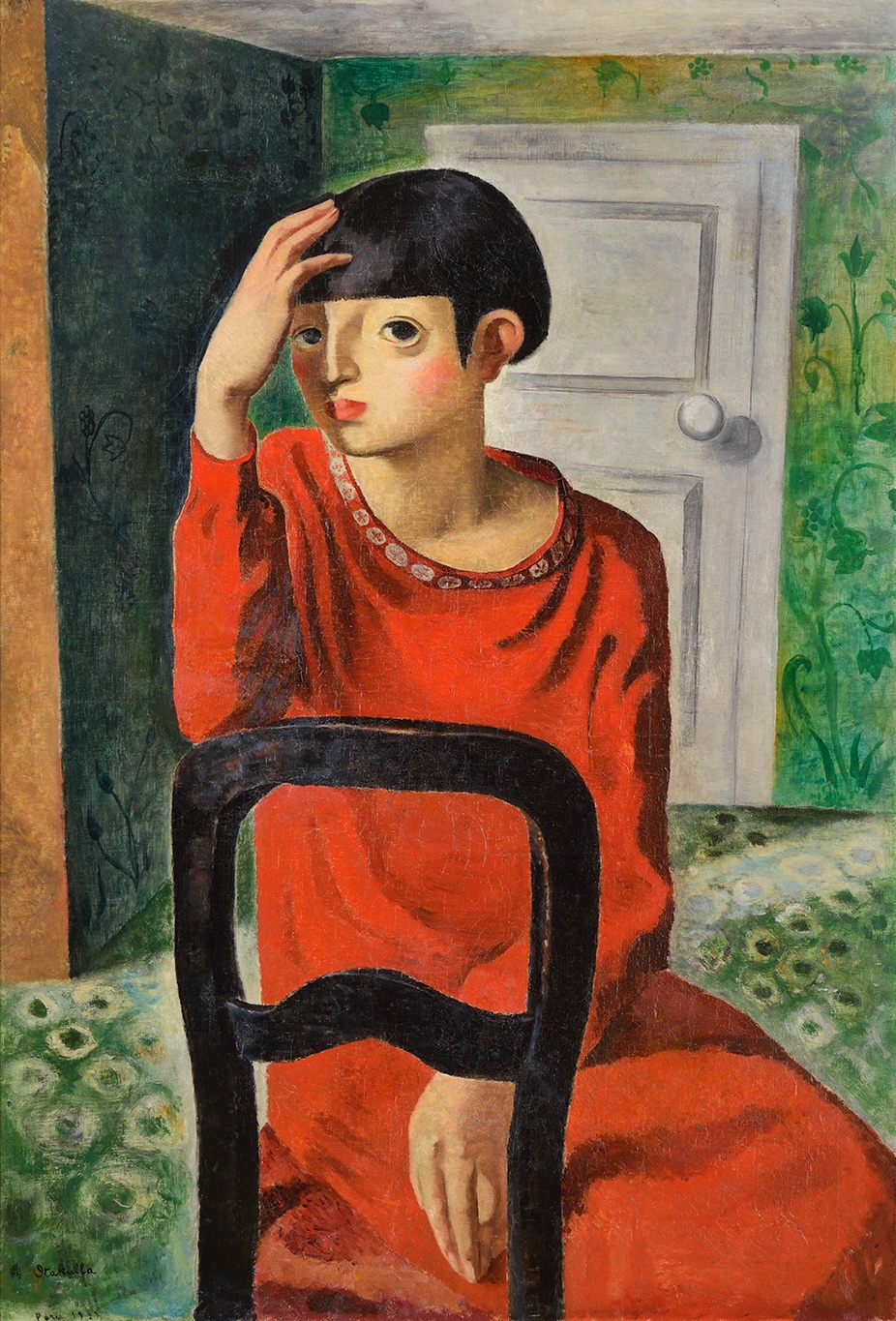 Itakulla Kanae. Woman in Red Dress. 1929. Oil on canvas, 116 × 80.3cm, Collection of Matsudo City Board of Education