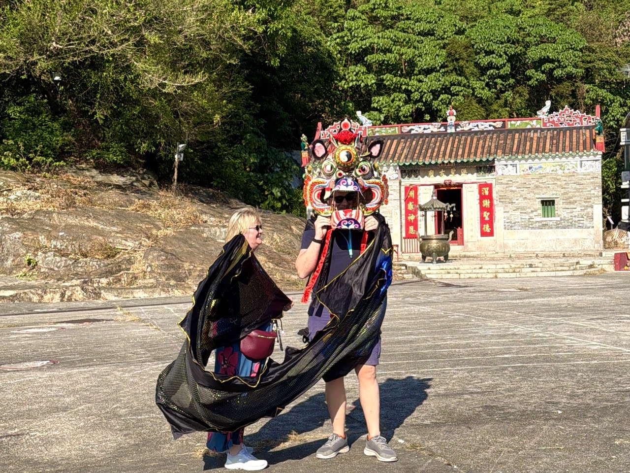 Kau Sai Chau, Hung Shing Temple, Hong Kong UNESCO Global Geopark (Yacht Cruise through Four Sea Arches Volcano in Hong Kong)