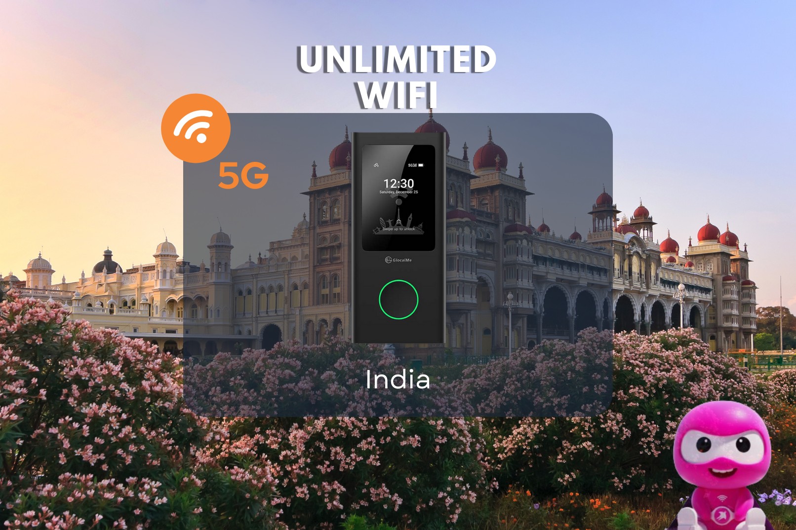印度 4G／5G WiFi 分享器（馬來西亞機場領取）