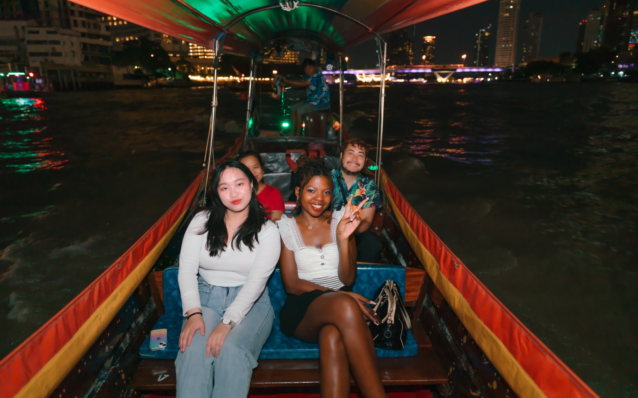  Chao Phraya River Night Cruise by Longtail Boat in Bangkok