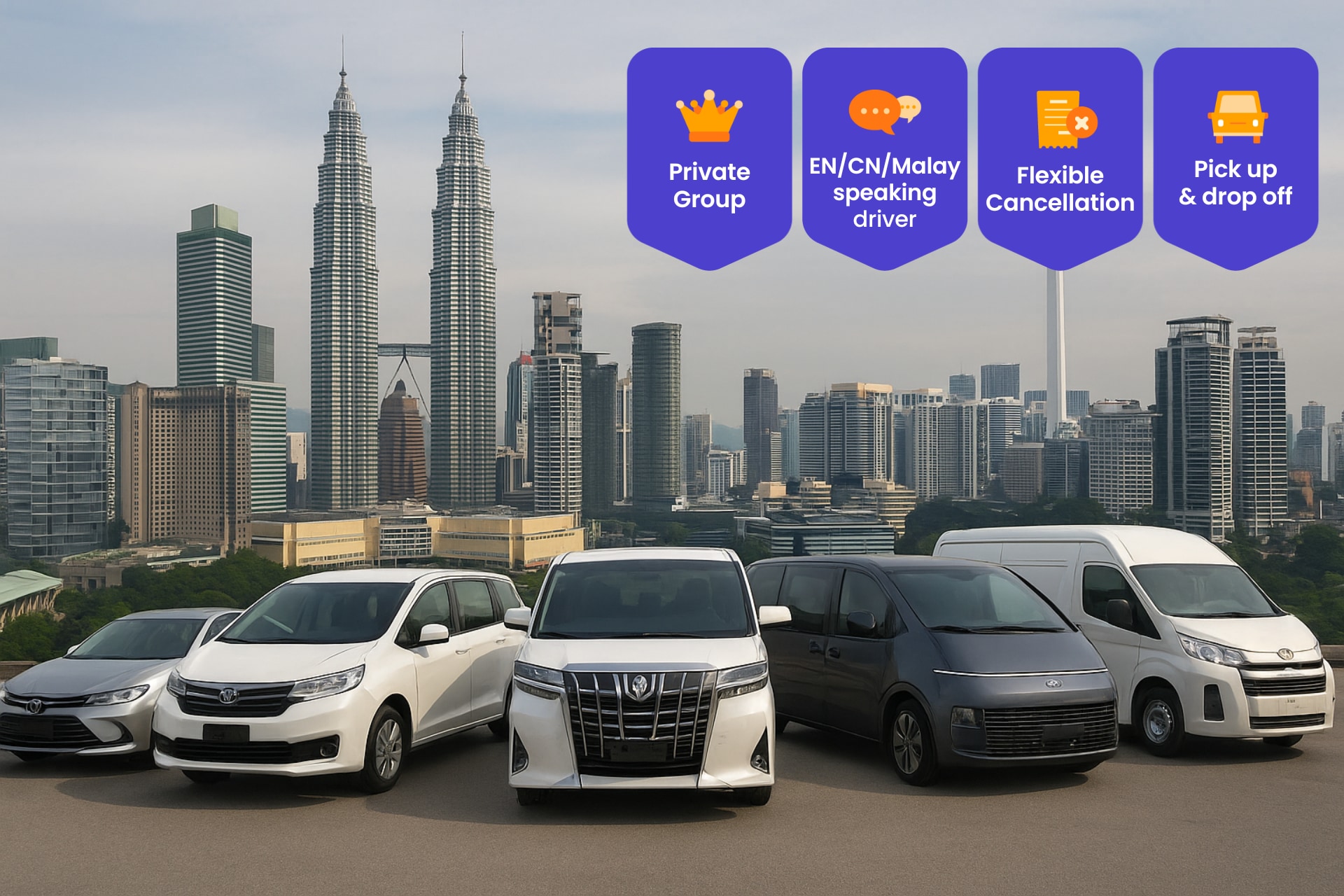Private Transfers from Kuala Lumpur to Genting Highlands, Penang, Johor Bahru, Malacca And More