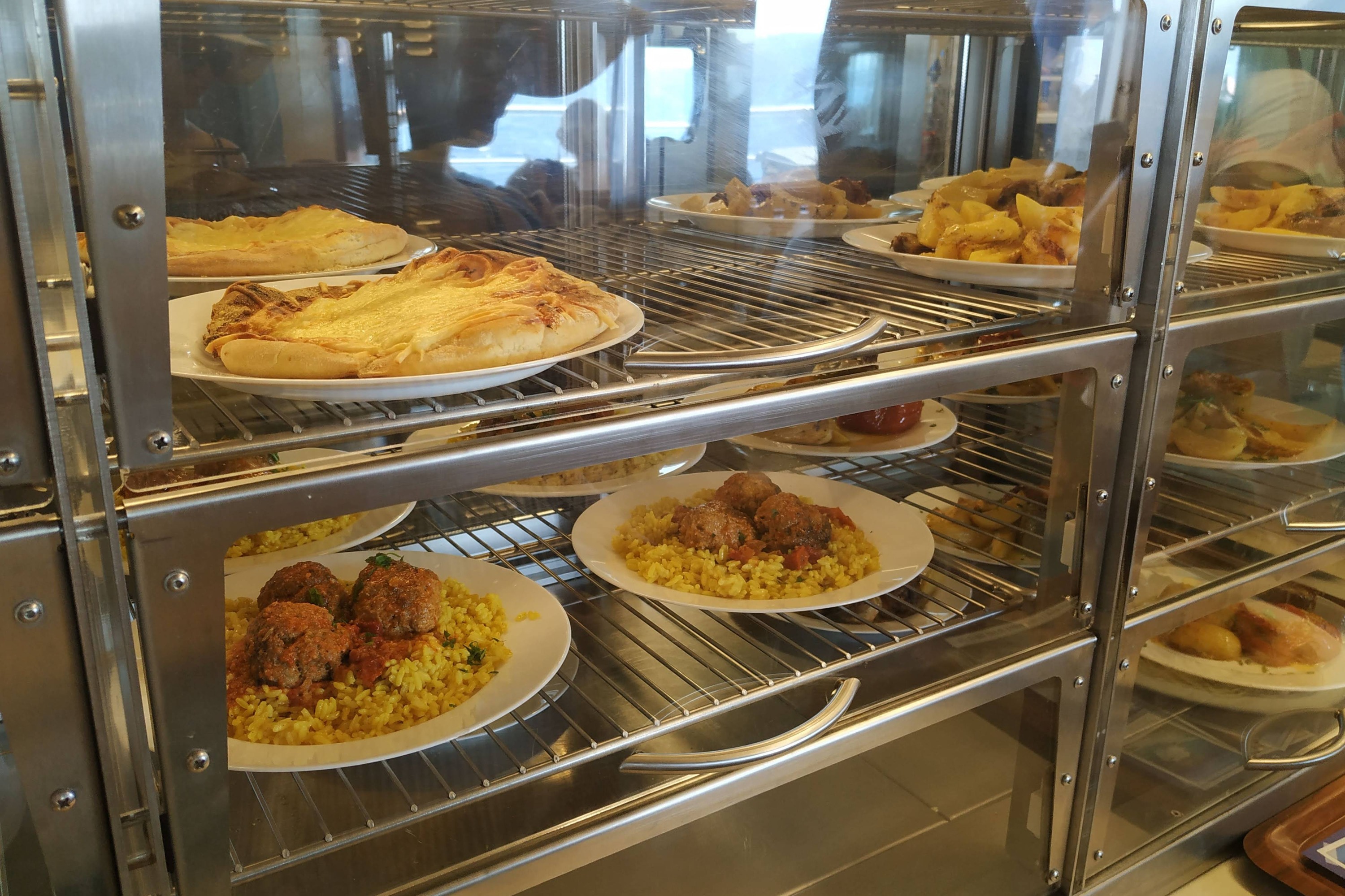 Enjoy a freshly prepared lunch on deck, available for purchase during the cruise