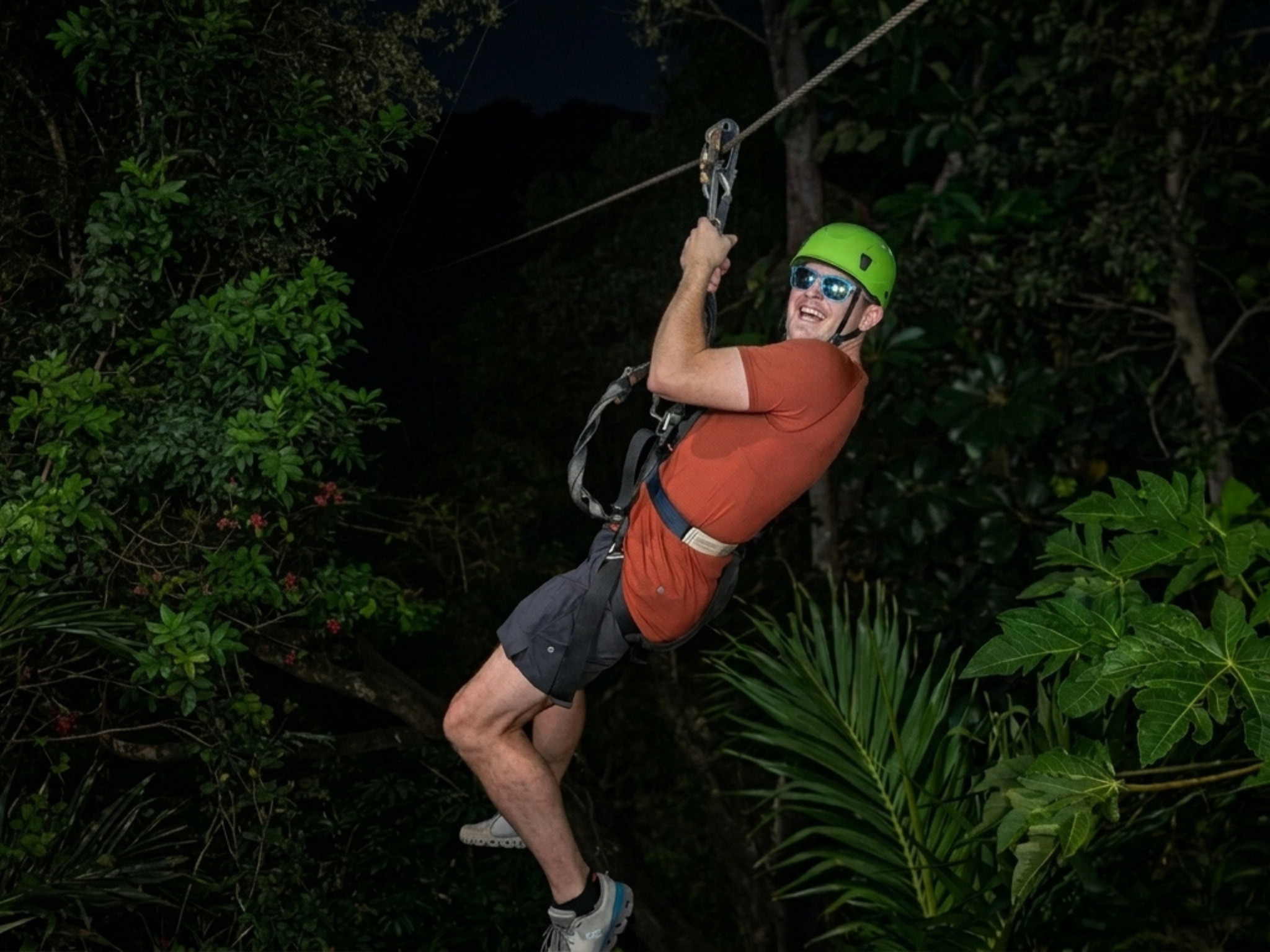Night Zipline Adventure Experience with Campfire in Oahu